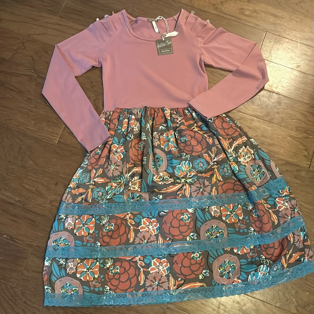 Matilda Jane Pink and Blue Floral Midi Dress